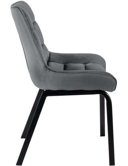 Chaise de salle à manger velours gris foncé Élia