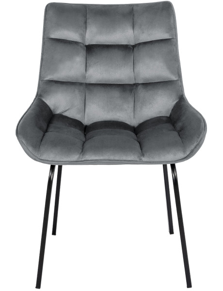 Chaise de salle à manger velours gris foncé Élia  - 2