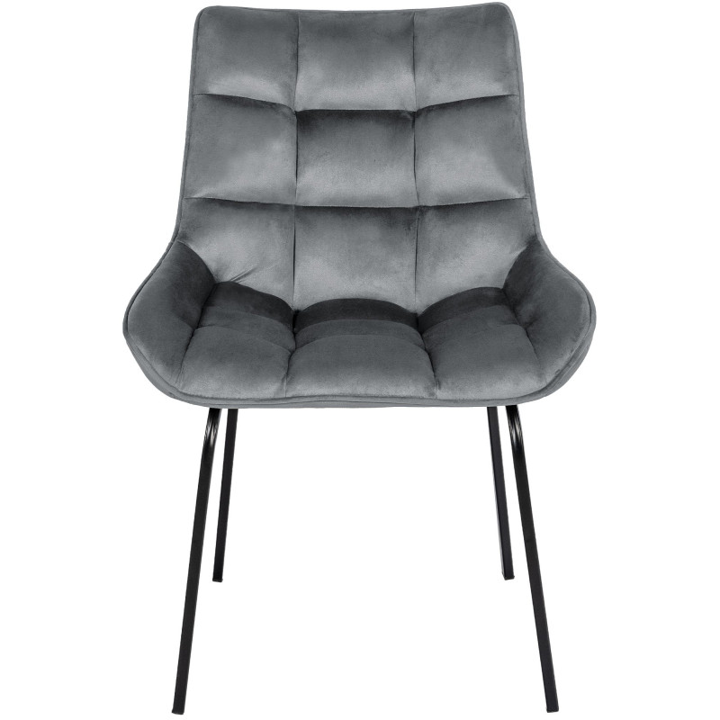 Chaise de salle à manger velours gris...