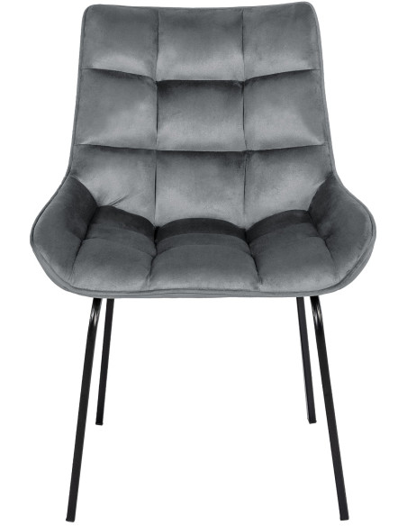 Chaise de salle à manger velours gris foncé Élia