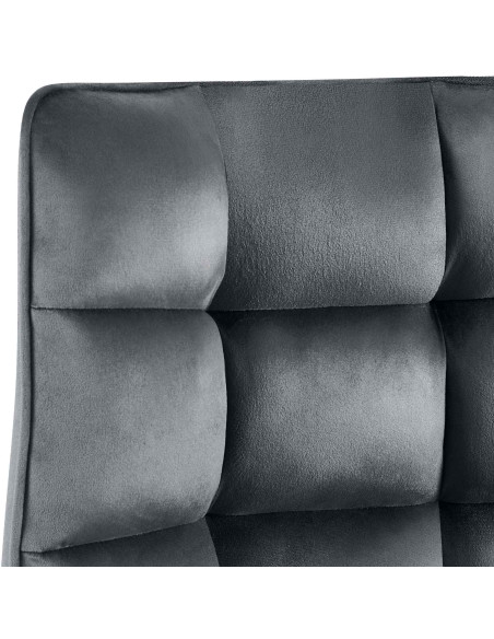 Chaise de salle à manger velours gris foncé Élia