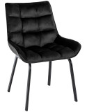 Chaise de salle à manger velours noir Élia