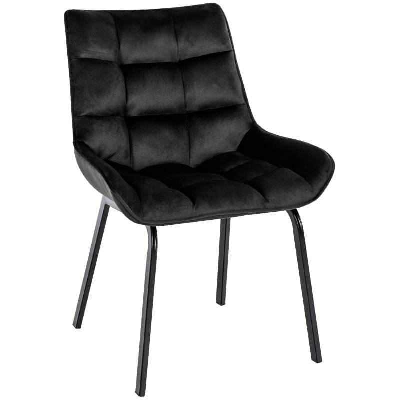 Chaise de salle à manger velours noir...
