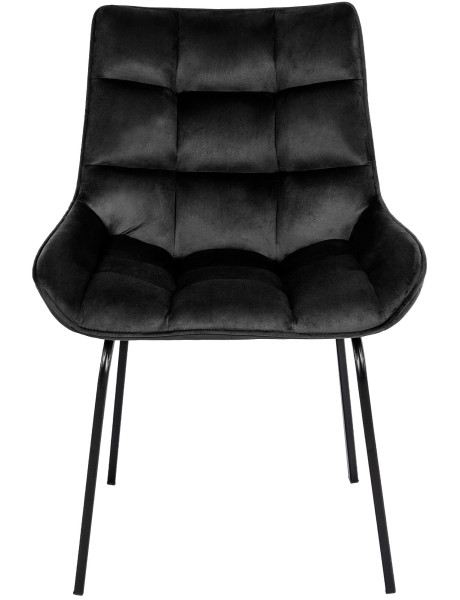 Chaise de salle à manger velours noir Élia  - 2