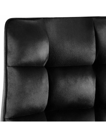 Chaise de salle à manger velours noir Élia