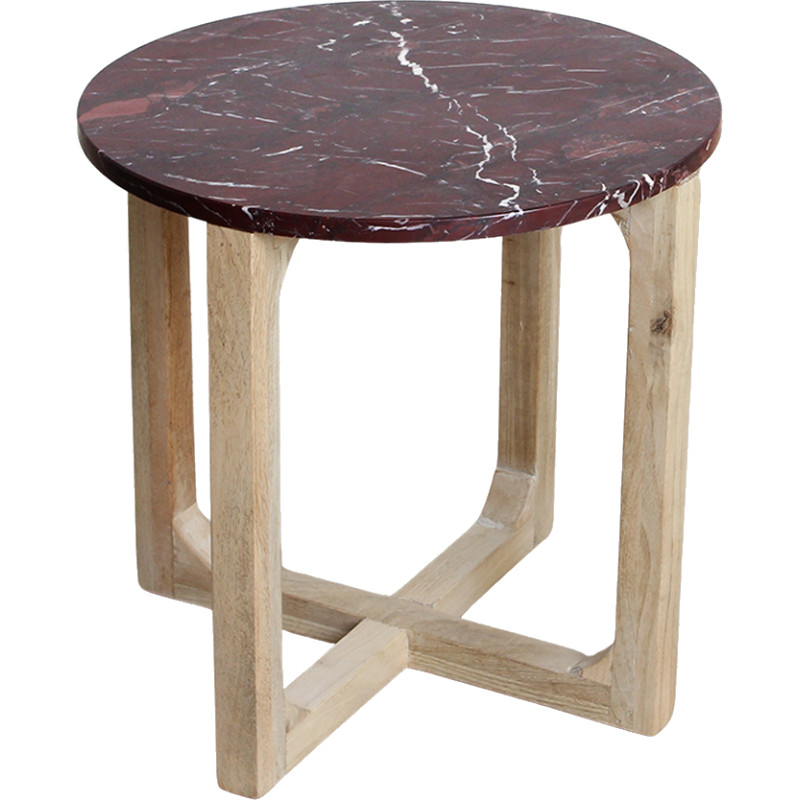 Table d’appoint ronde marbre bordeaux...