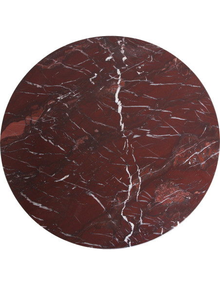 Table d’appoint ronde marbre bordeaux 50x50x50 cm Cherry