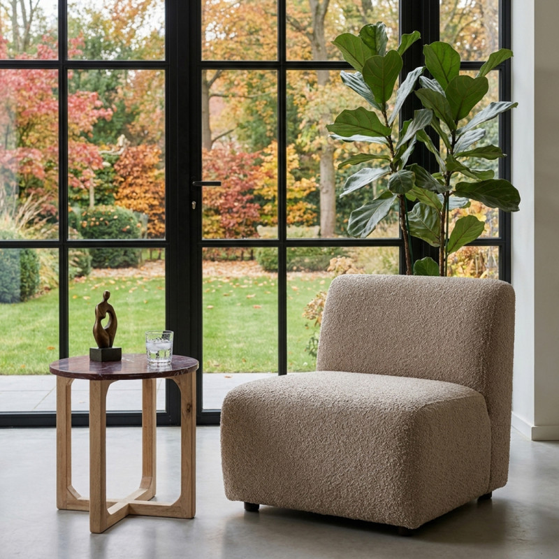 Table d’appoint ronde marbre bordeaux...