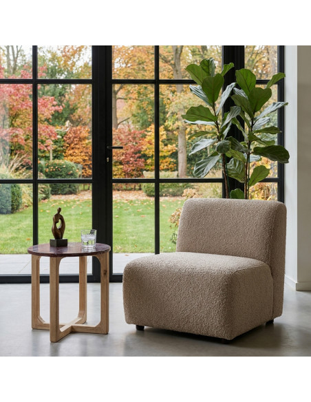Table d’appoint ronde marbre bordeaux 50x50x50 cm Cherry