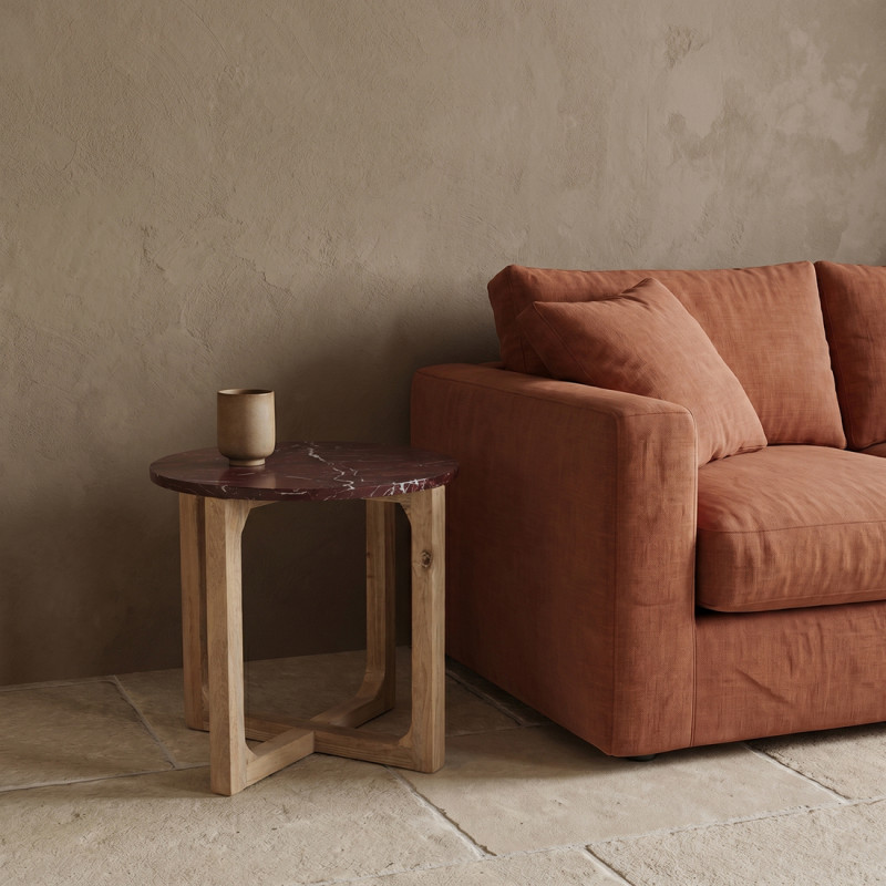 Table d’appoint ronde marbre bordeaux...