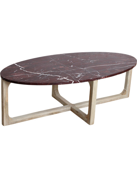 Table basse ovale marbre bordeaux 120 cm Cherry