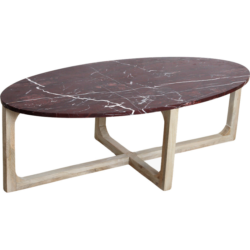 Table basse ovale marbre bordeaux 120...