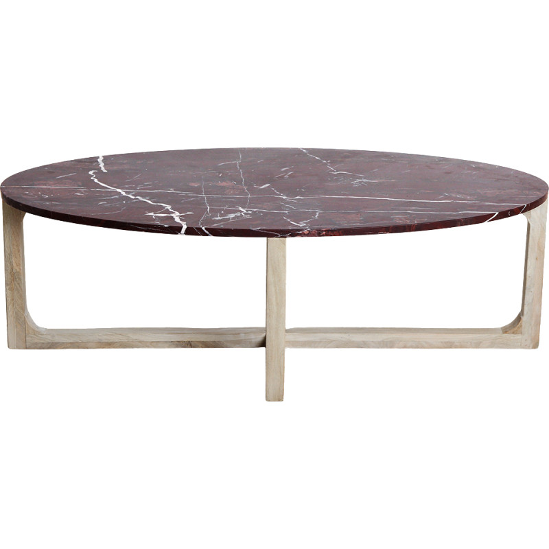 Table basse ovale marbre bordeaux 120...