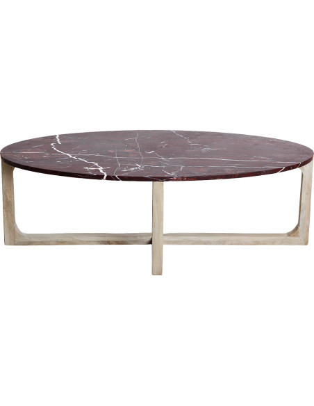 Table basse ovale marbre bordeaux 120 cm Cherry