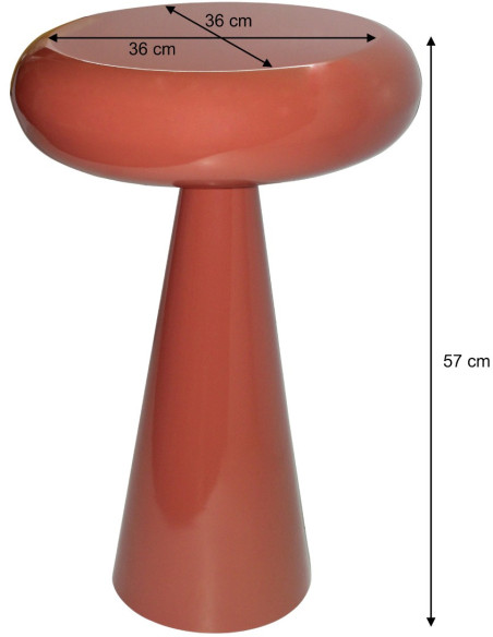Table d’appoint métal orange 57 cm Sam