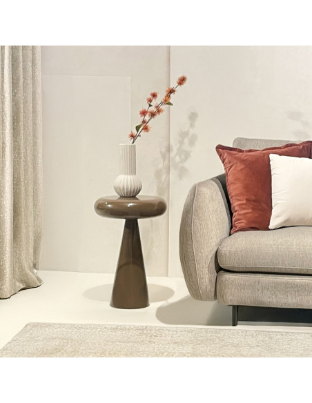 Table d’appoint métal marron café 57 cm Sam