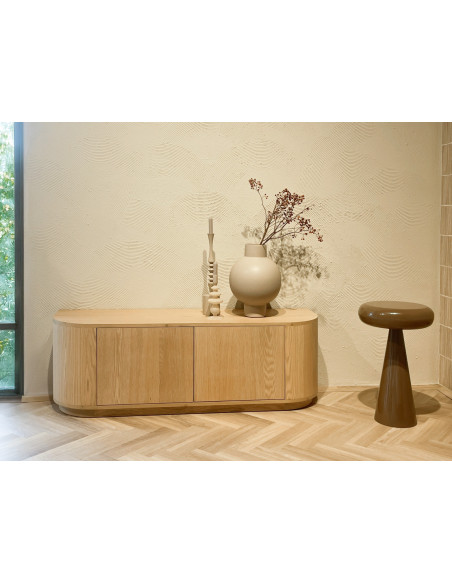 Table d’appoint métal marron café 57 cm Sam