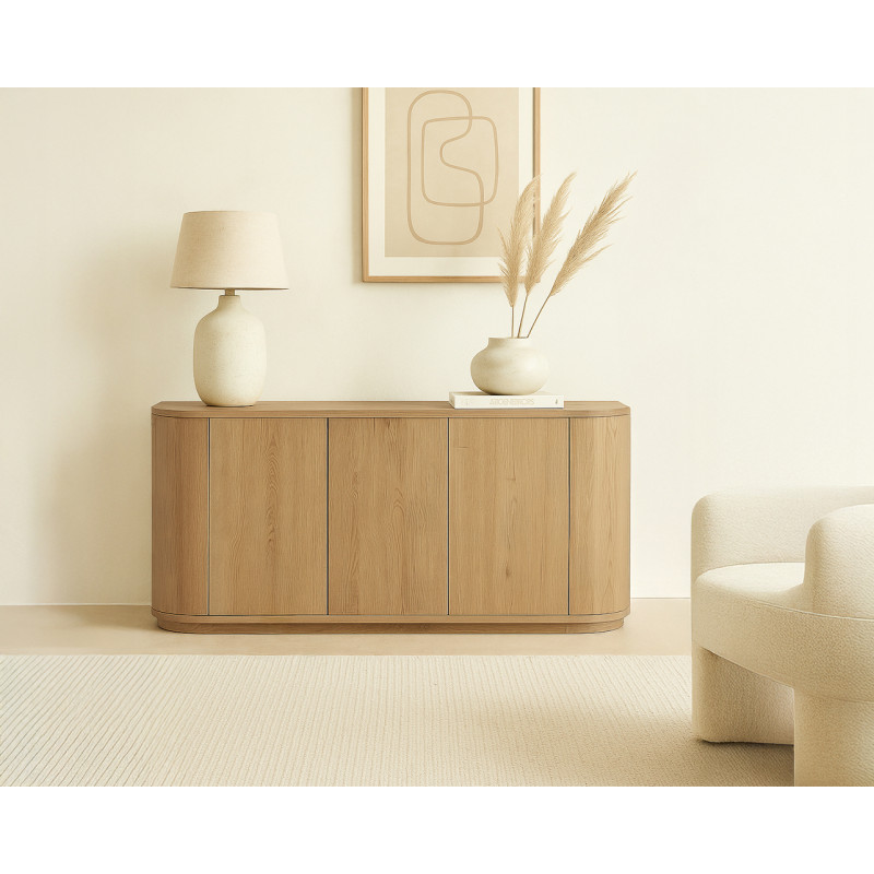 Buffet enfilade placage chêne 170 cm...
