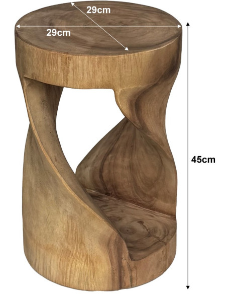 Table d’appoint bois de suar naturel 45 cm Orya