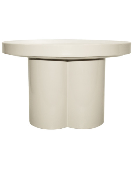 Table d’appoint ronde métal blanc cassé Noa