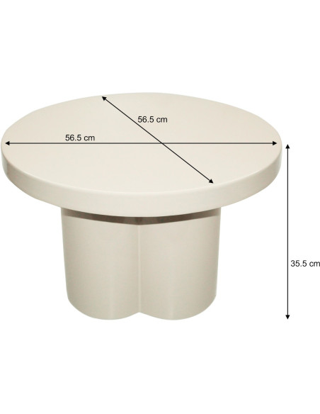 Table d’appoint ronde métal blanc cassé Noa