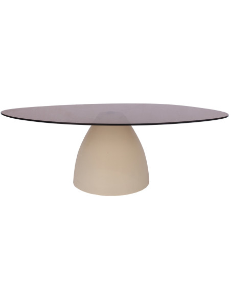 Table basse organique verre fumé 110 cm Mylon