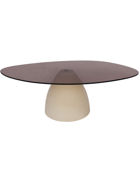 Table basse organique verre fumé 110 cm Mylon