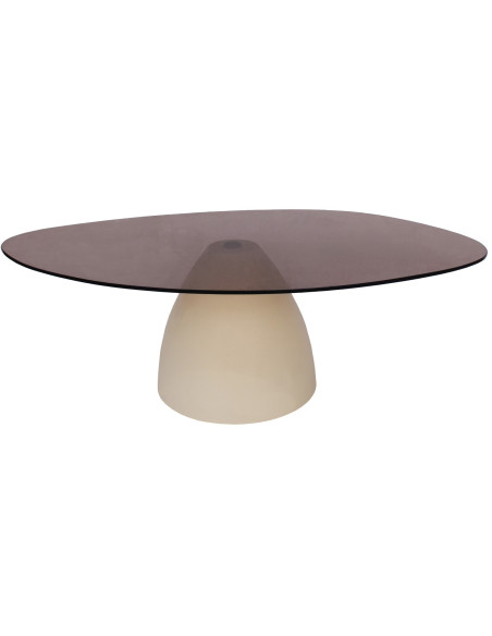 Table basse organique verre fumé 110 cm Mylon