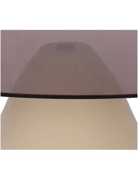 Table basse organique verre fumé 110 cm Mylon