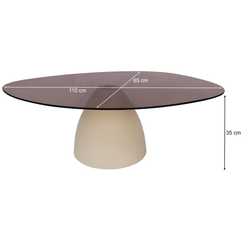 Table basse organique verre fumé 110...