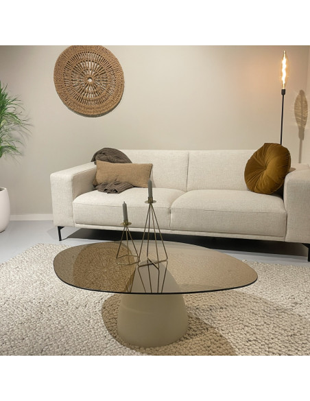 Table basse organique verre fumé 110 cm Mylon