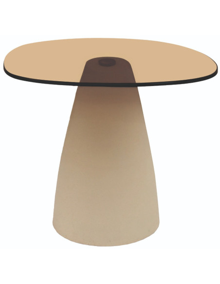 Table d’appoint organique verre fumé 50 cm Mylon