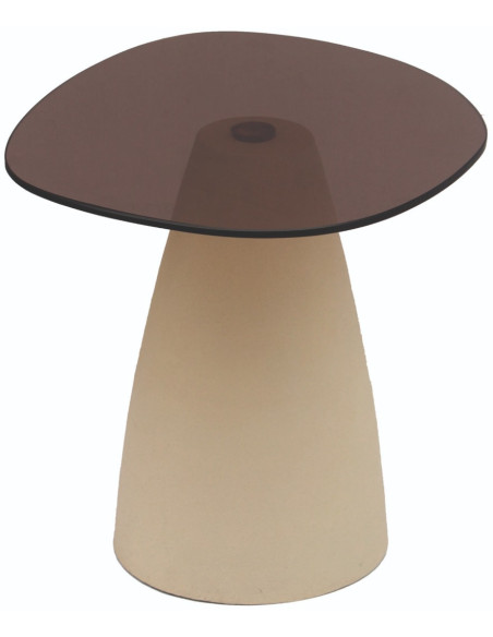 Table d’appoint organique verre fumé 50 cm Mylon