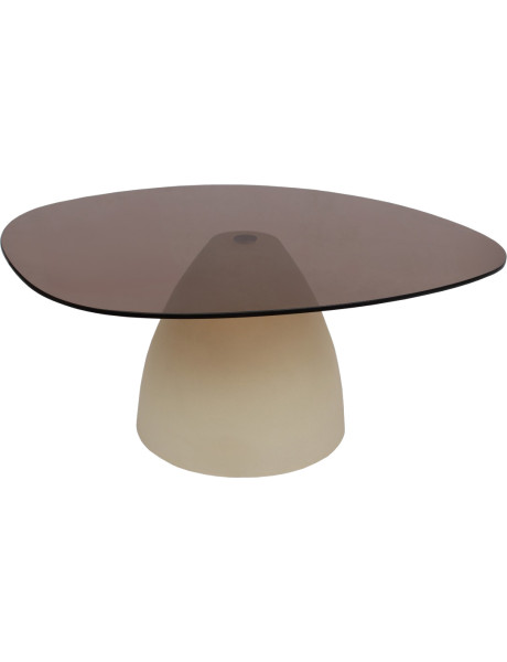 Table basse organique verre fumé 86 cm Mylon