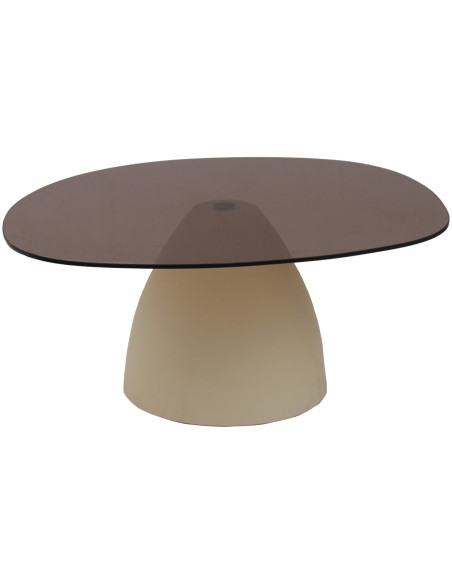 Table basse organique verre fumé 86 cm Mylon