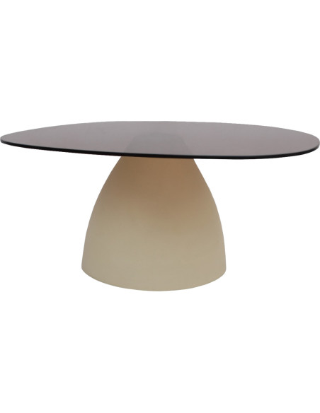 Table basse organique verre fumé 86 cm Mylon