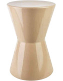 Table d’appoint métal beige brillant 45 cm Roger