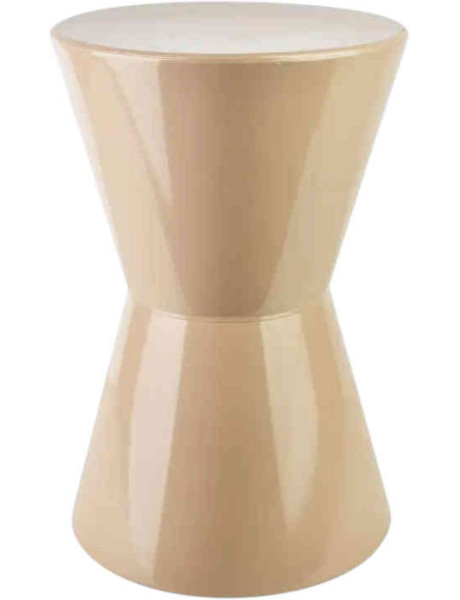 Table d’appoint métal beige brillant 45 cm Roger