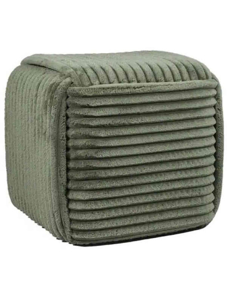 Pouf cube côtelé vert sauge 43 cm Wiki