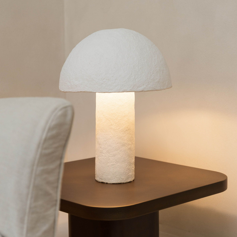 Lampe à poser papier mâché blanc 47,5...