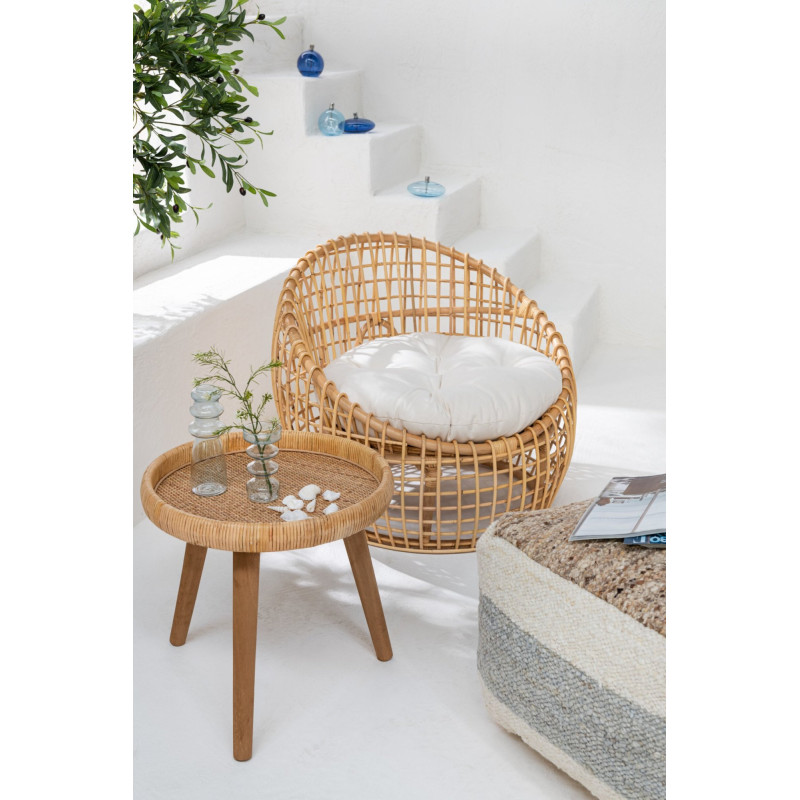 Table basse Gigogne Ronde en Rotin...