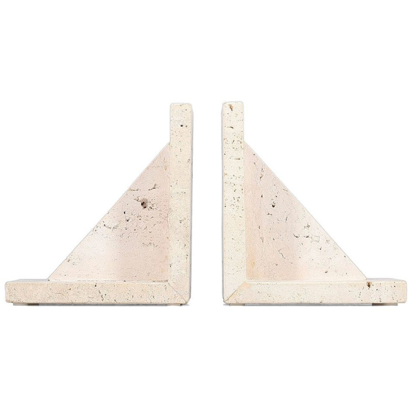 Serre-livres travertin beige lot de 2...