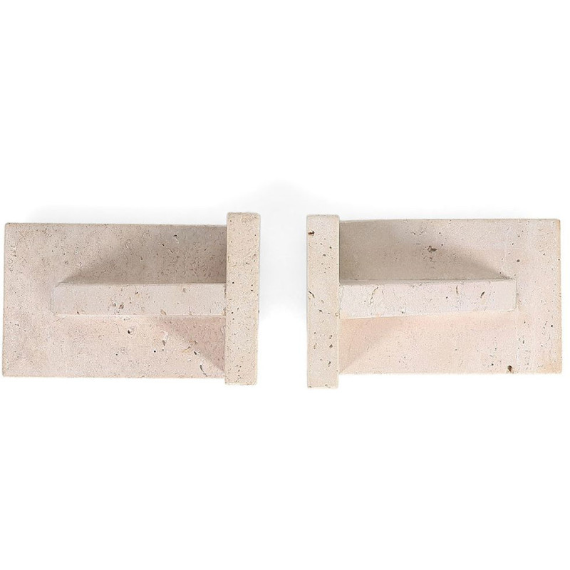 Serre-livres travertin beige lot de 2...