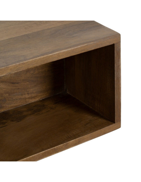 Lot de 2 tables de chevet murales bois miel 45 cm Liora