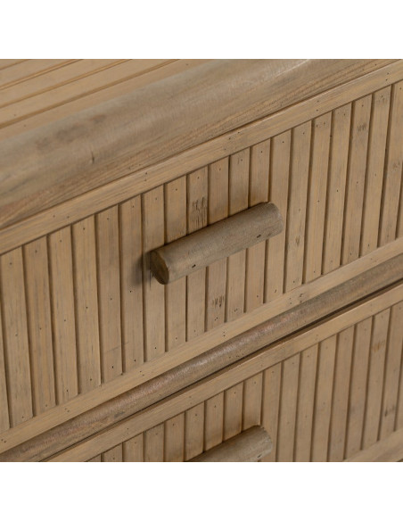 Table de chevet bambou naturel 3 tiroirs Sorwyn