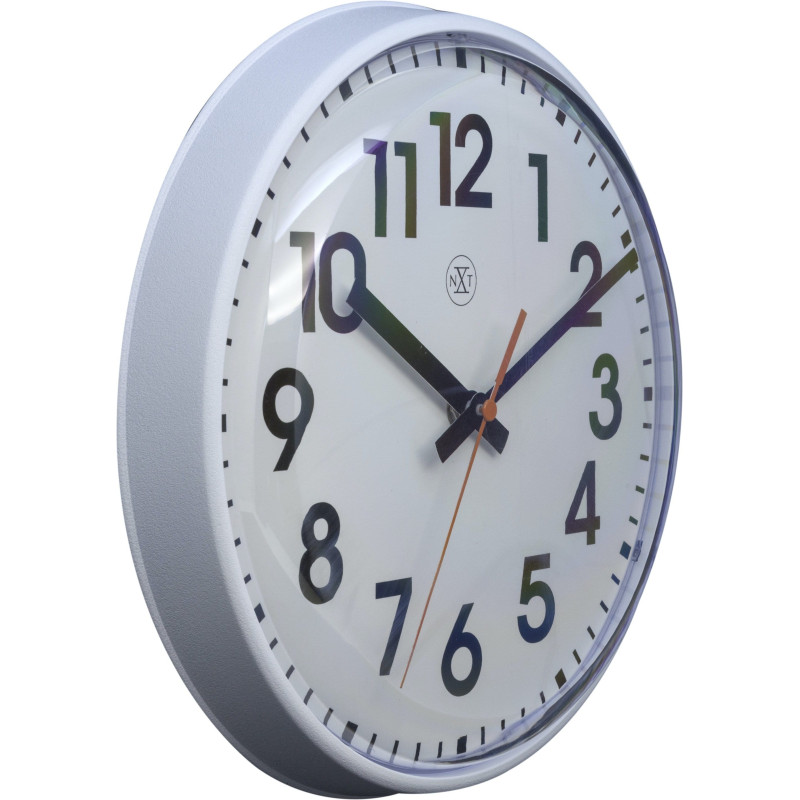 Horloge murale blanche en plastique...
