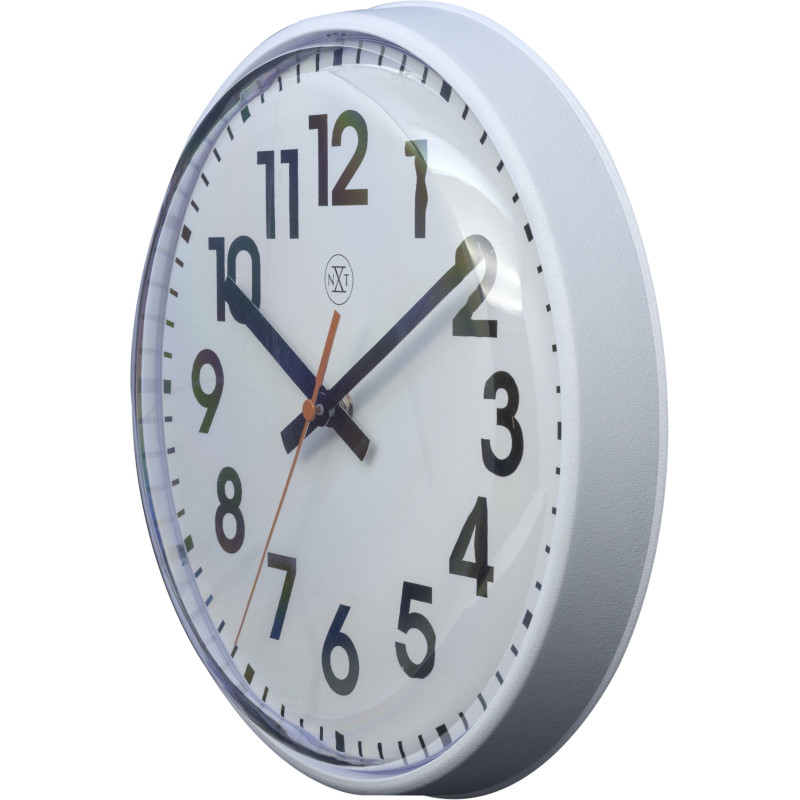 Horloge murale blanche en plastique...
