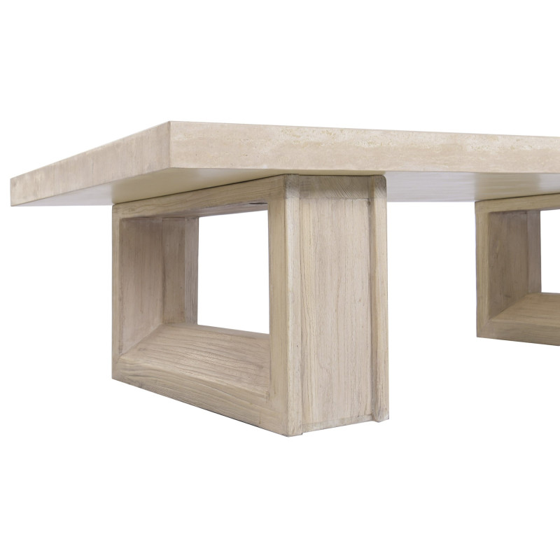 Table basse rectangulaire beige...