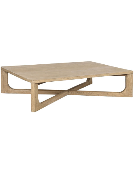 Table basse rectangulaire naturelle en orme massif 170x109x41 cm Tavira