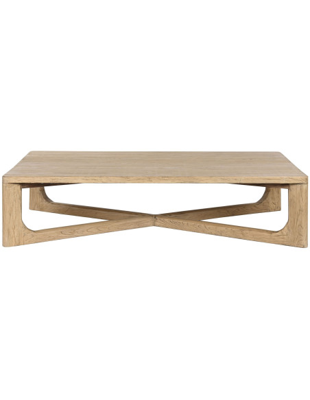 Table basse rectangulaire naturelle en orme massif 170x109x41 cm Tavira